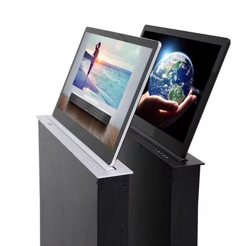 Image of Audiovan Slim Ultra Light Retractable Motorized with Touch Screen LCD Monitor Lift (Slim Monitor Lift, Silver, 18.5 Inch)