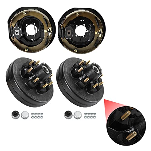 Vipjq Trailer 12"-8 On 6.5 Hub Drum Kits W/ 12"X2" Electric Brakes For 5.2K-7K Axle #TOP6