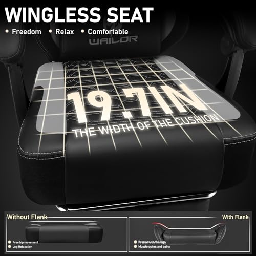 Gaming Chair with Massage and Packet Spring Cushion,Ergonomic Gamer Chairs for Adults with Footrest 300lbs,High Back Gamer Leather Chair with Headrest and Lumbar Support - Image 6