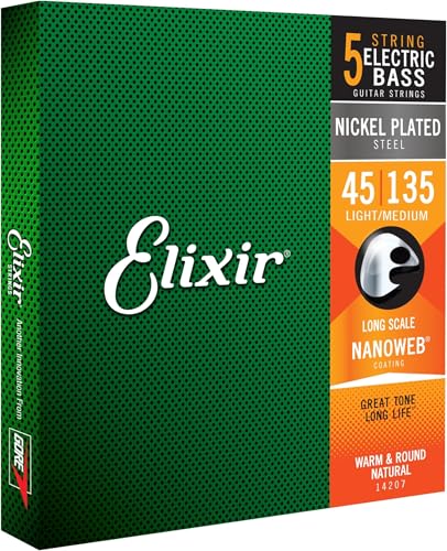 Elixir ベース弦 NANOWEB ニッケル 5弦 Light/Medium .045-.135 14207