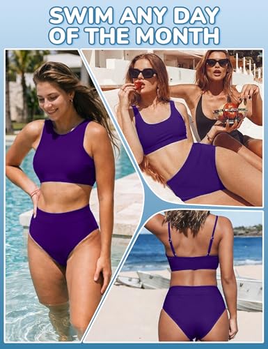 Image of Period Swimwear for Teens Women High Waisted Swimsuit Bikini Bottoms Menstrual Swim Bottoms Tankini Bathing Suit