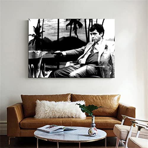 Muyaomaoyi Al Pacino Scarface Poster Decorative Painting Canvas Wall Art Living Room Posters Bedroom Painting 16X24Inch(40X60Cm) #TOP5