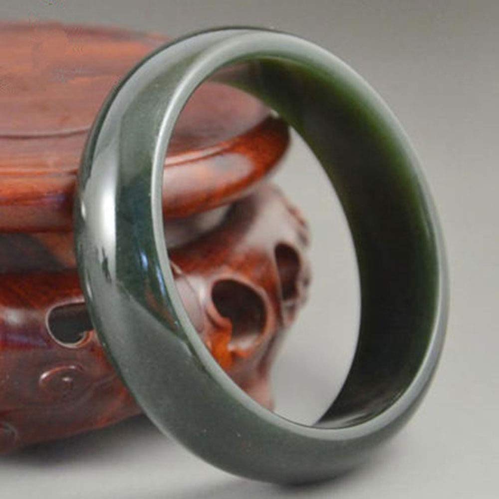 Bracciale di Giada Verde, Braccialetto Cinese, Braccialetto di Giada Naturale Agata Verde Bangleo con Scatola, 56 mm