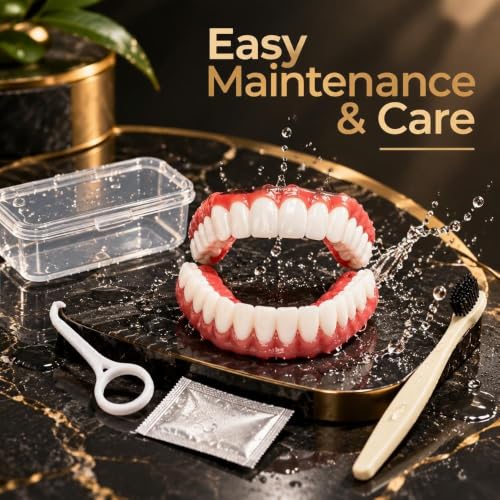 Comfortable Flexible Silicone Veneers Full Smile Covers Set, Easy To Clean