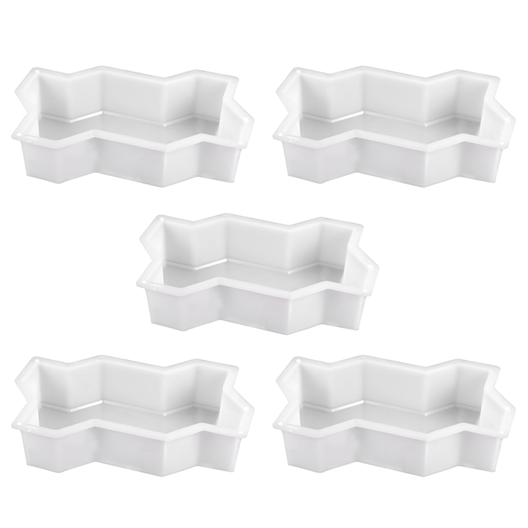 Jnchdghwa White 5X Three Waveform Garden Path Plastic Concrete Paving Brick Mold Diy Walkway Cement Brick Mold