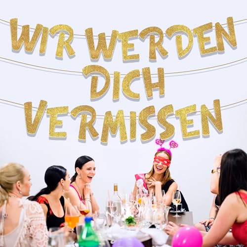 Abschied Ruhestand Party Deko Banner - 22 Stück Gold Wir Werden Dich Vermissen Banner We Will Miss You Deko Für Retirement Theme Abschiedsparty Abschluss Dekorationen Abschied Kollegin Jobwechsel