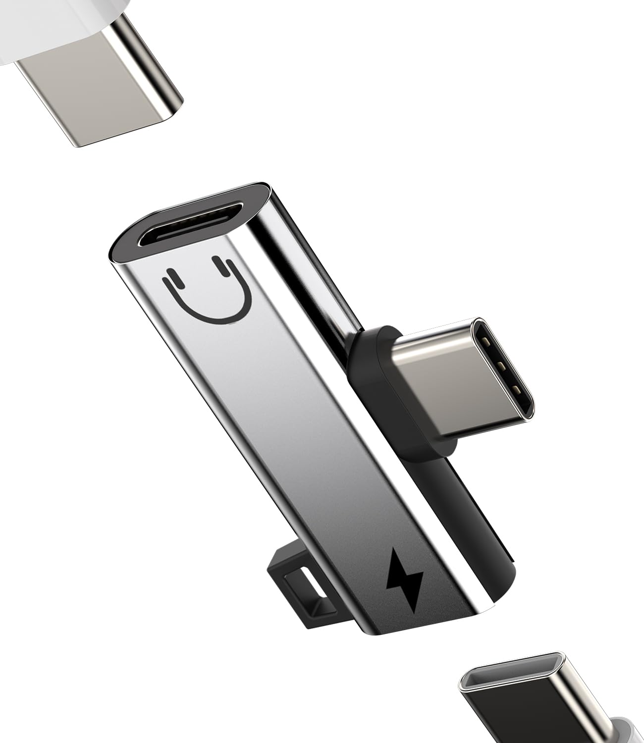 USB-C Splitter – 2-in-1 Adapter Mit PD 60W Schnellladung & Kopfhöreranschluss, Für IPhone 15/Pro/Pro Max