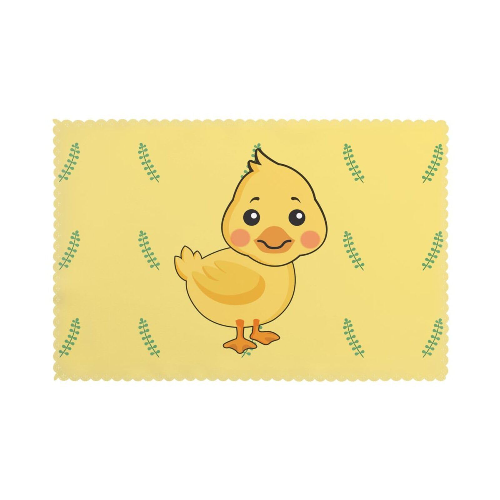 cartoon duck Printed table mat set (6 pieces) - Aesthetic upgrade for family gatherings and hotel banquets