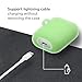 GMYLE Airpods Case, Silicone Protective Shockproof Wireless Charging Airpods Earbuds Case Cover with Keychain kit Set Compatible for Apple AirPods 2 & 1 - Night Glow Neon Green [Front LED Visible]