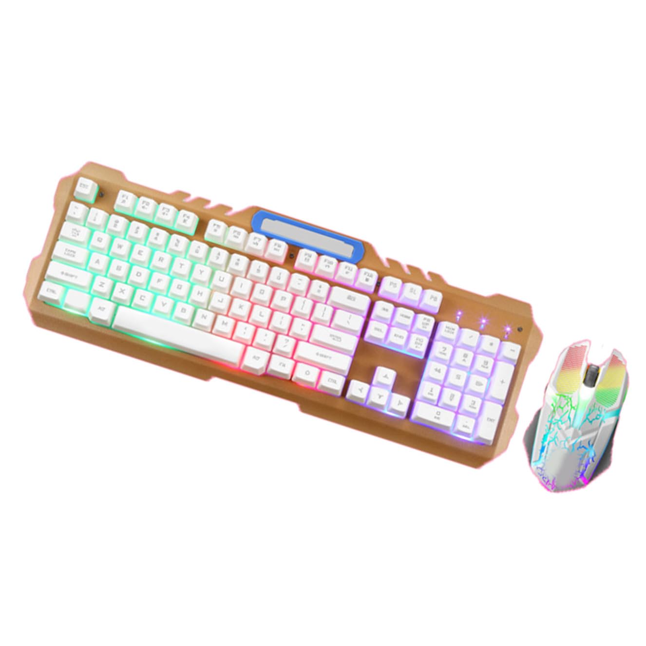 DOITOOL Conjunto De Teclado y Retroiluminados Teclado Mecánico con Ratón USB Cómodo para Teclas y Cómodos para Uso Computadora
