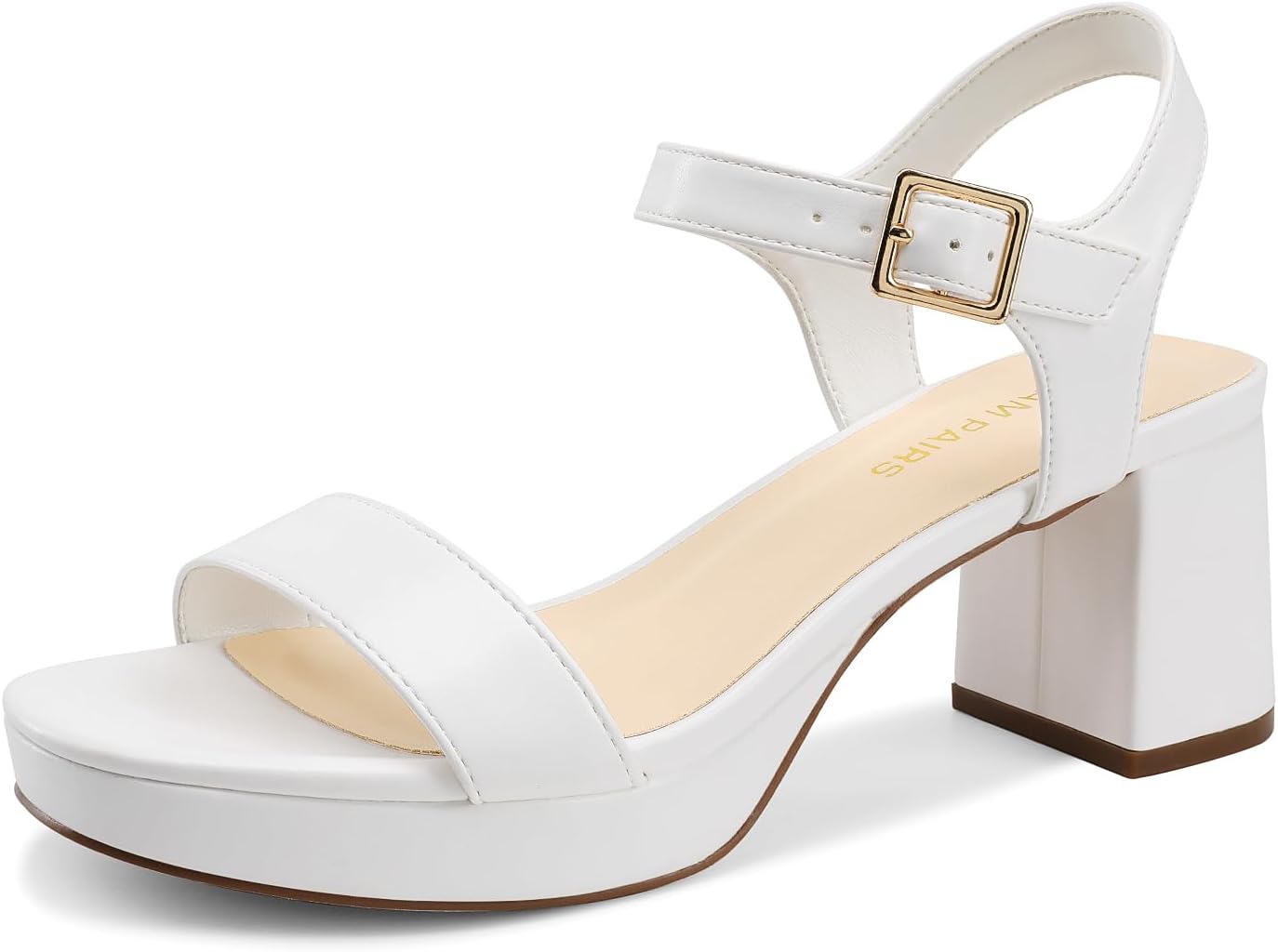 Women's Platform Heels Block Chunky Open Toe Ankle Strap Heel Fashion Wedding Party Dress Sandals Shoes