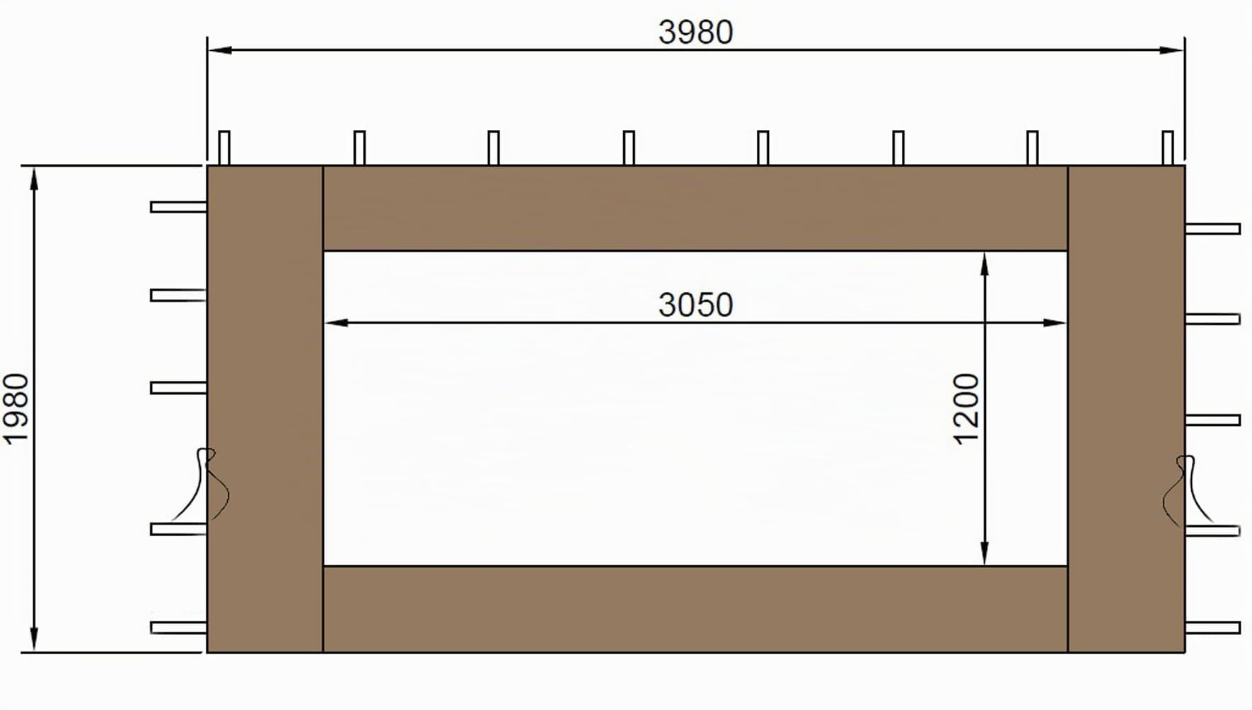 QUICK STAR 2 Pannelli Laterali con finestrella PE 300 / 400x195cm Beige per Gazebo 3x4m
