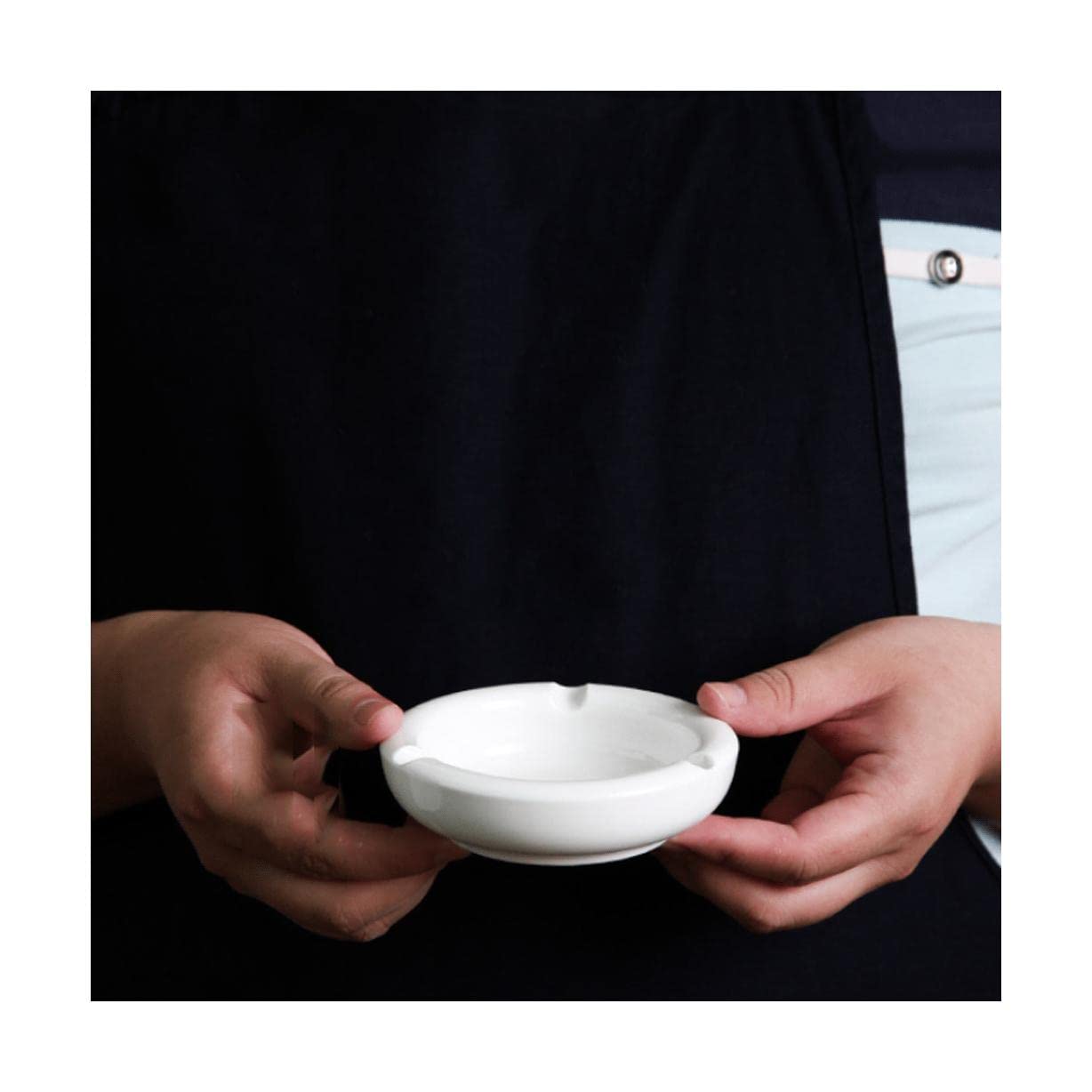 Zxcmy Beautifully Ceramics Ashtray Large Capacity Slot To Hold Cigar Craft Decorations Ash Tray For Patio/Outside/Indoor Ashtray Practical