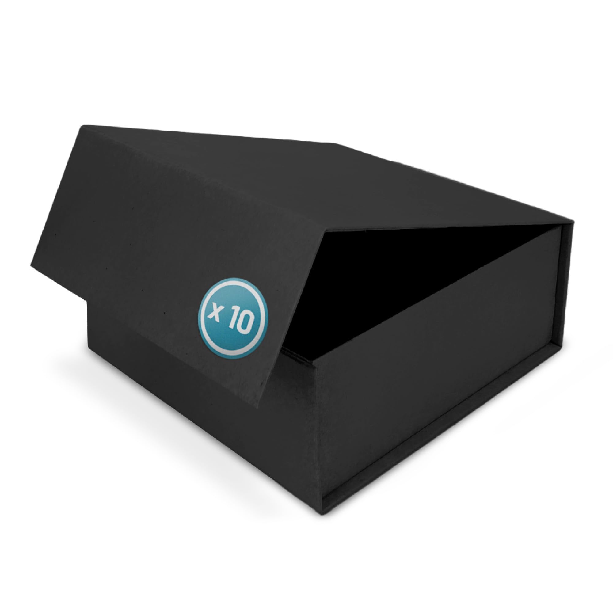 Caja de regalo con tapa | 20 x 20 x 12 cm (10 unidades) | Caja de regalo con cierre magnético | Perfecto para cumpleaños, boda, Navidad, nacimiento | embalaje de regalo en negro