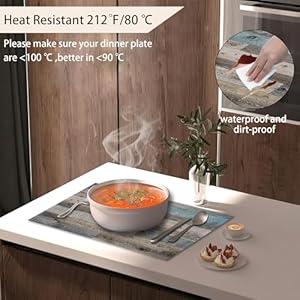 Rustic Wood Grain Placemats Set of 6,Vintage Barn Wooden Place Mats Heat Resistant Washable Non-Slip Table Mats for Party Kitchen Dining Decor 12x18 Inch Rustic Wood Grain Placemats Set of 6Vintage Barn Wooden Place Mats Heat Resistant Washable Non Slip Table Mats for Party Kitchen Dining Decor 12×18 Inch