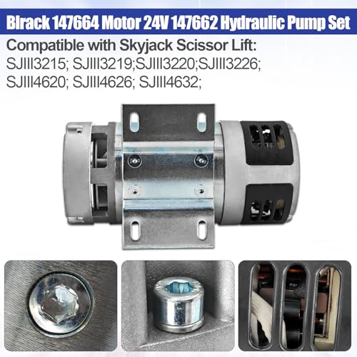 Image of 147664 147662 Hydraulic Pump Motor Assembly 24V Fits for Skyjack SJIII3215 SJIII3219 SJIII3220 SJIII3226 SJIII4620 SJIII4626 SJIII4632 Scissor Lifts, Replaces 147099