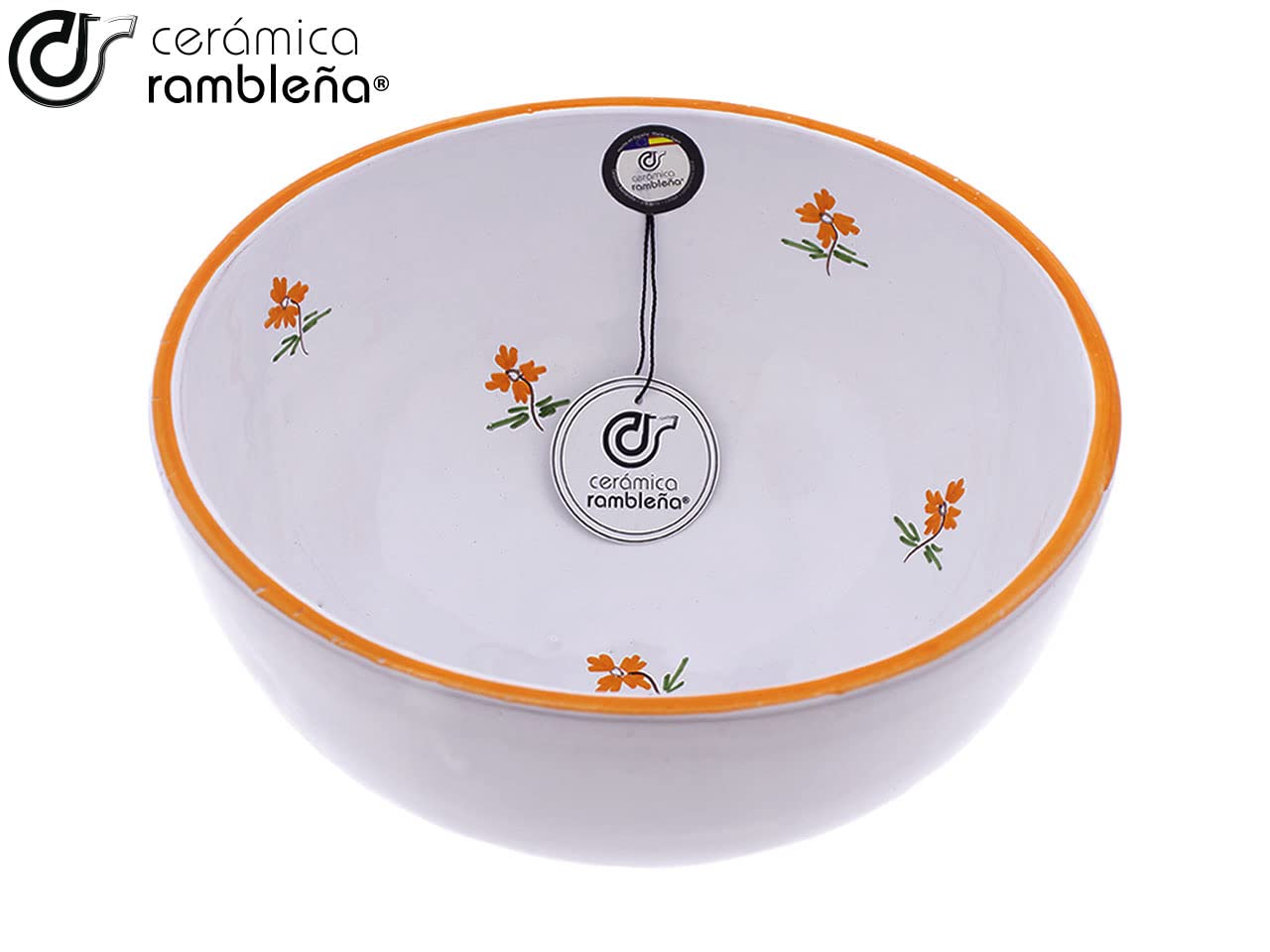 CERMIQUE RAMBLEÑA | Saladier Céramique | Saladier Original | Saladier Décoratif Rustique, Modèle 22 | Décoration 100 % Fait à La Main | 25 X 25 X 12 Cm