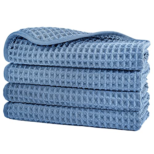 Polyte - asciugamano viso in microfibra anti-pelucchi - tessuto a nido d'ape - 33 x 33 cm - set 4 pezzi