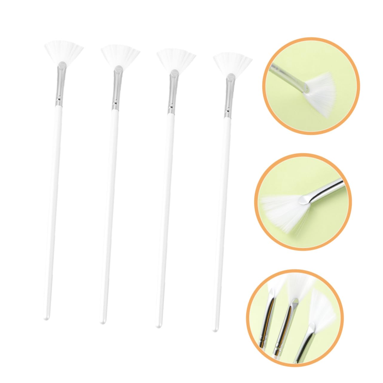Gogogmee Unique Design Facial Mask Brush 4pcs Fan Shaped Brushes Easy Access for Mud Mask Serum