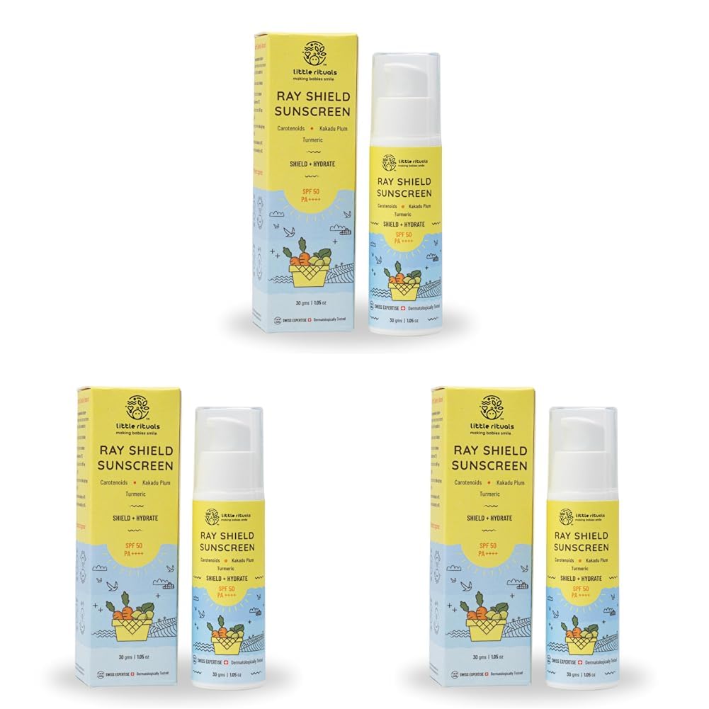 Little Rituals Baby Sunscreen for Kids 0-15 Yrs SPF 50 PA++++ Organic & Natural Lotion, UVA UVB IR, Blue Light, Wifi Radiation, Protection, Hypoallergenic, SWISS Tech, Daily Use Sunblock - 30gm-image-24