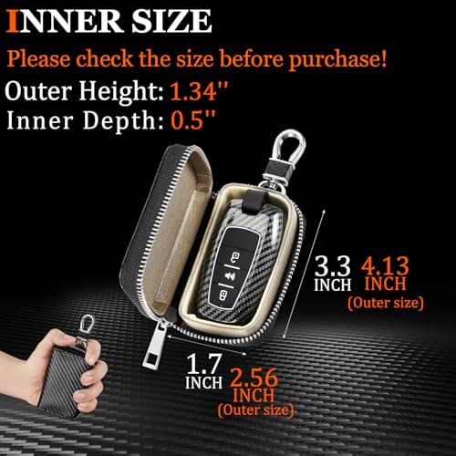 Image of Frienda Bags for Car Key Fob Carbon Fiber Car Rfid Signal Blocking Bags Key Protector Tool Anti-theft Fob Case for Storage, Black