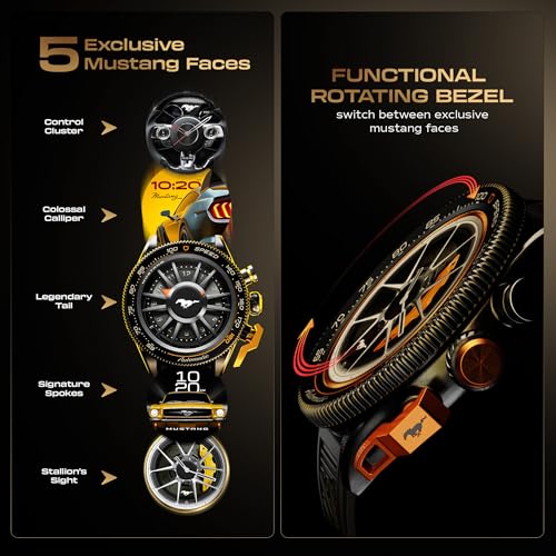 Image of GOBOULT Mustang Stallion Smart Watch 1.43'' AMOLED Display, Rotating Bezel, BT Calling, 200+Watchfaces, 700 Nits Brightness, AI Voice Assistant, SpO2 Monitoring (Nitro Black)