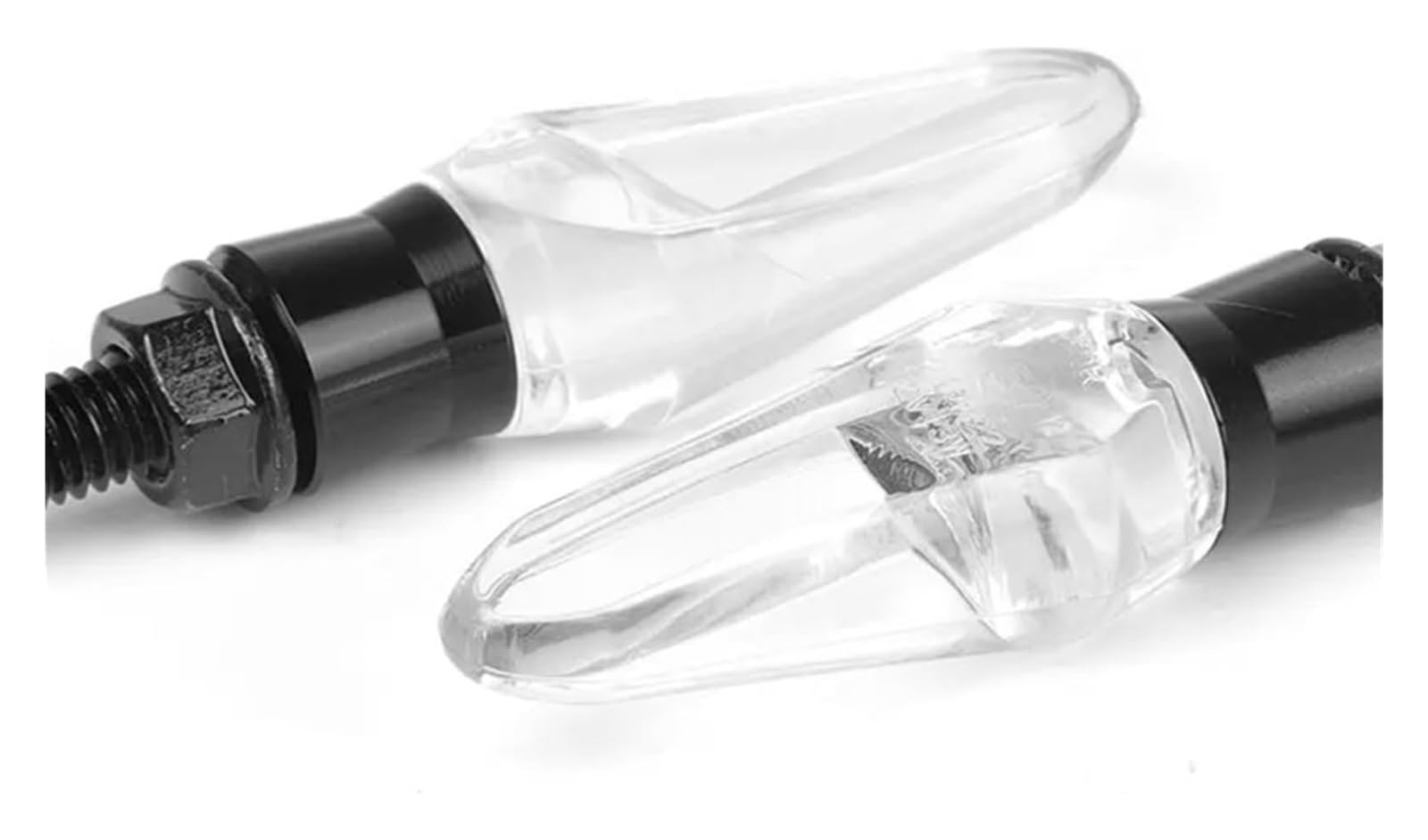 Indicatore di direzione Moto 12V Moto Fari di Direzione Lente Trasparente Lampeggianti Color Ambra(2 Pieces)