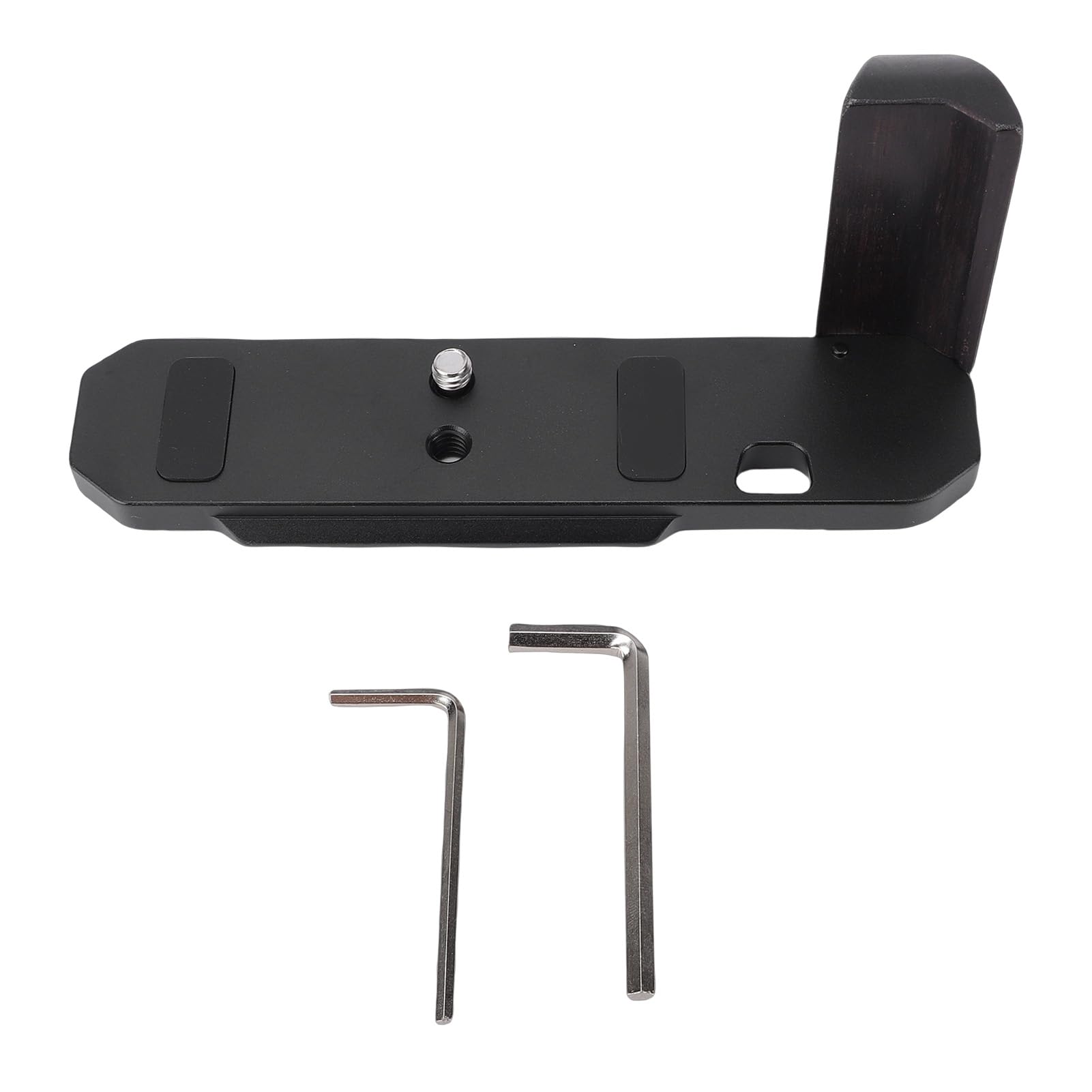 ASHATA Impugnatura per Fotocamera a Forma di L in Legno, Supporto per Piastra a Sgancio Rapido in Lega di Alluminio per FM2 FE2 FM3A, Impugnatura a L con Manico in Legno, Accessori per Fotocamera per