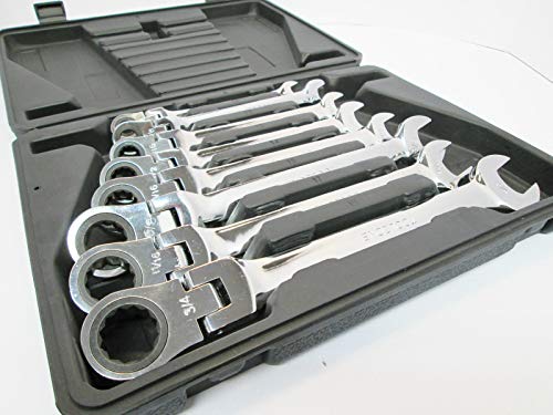 8pc Imperial SAE AF Flexible Ratchet Ring Spanner Set 5/16 -3/4 New TZ SP153