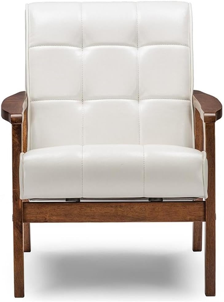 Baxton Studio Mid-Century Masterpieces Club Chair, White (Togo CC-109-545)