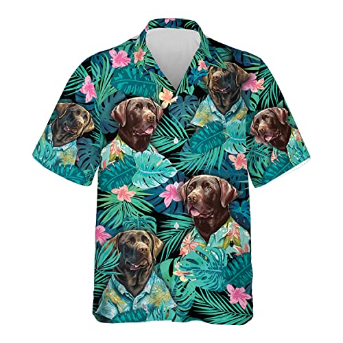 Mens Hawaiian Shirt Dog Breeds Short Sleeve Button Down Beach Summer Hawaiian Shirts for Men Pet Lovers Set 22