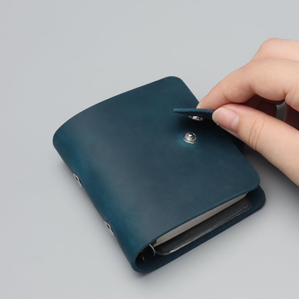 Amazon.co.jp: A9 ミニバインダープランナー ブルー 本革 3リング