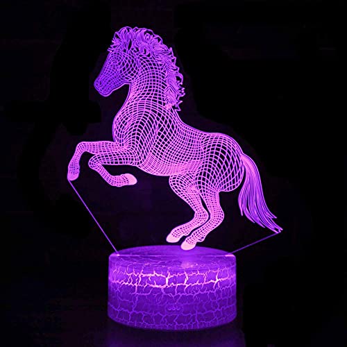 Jinson well Lampada 3D a forma di cavallo, luce