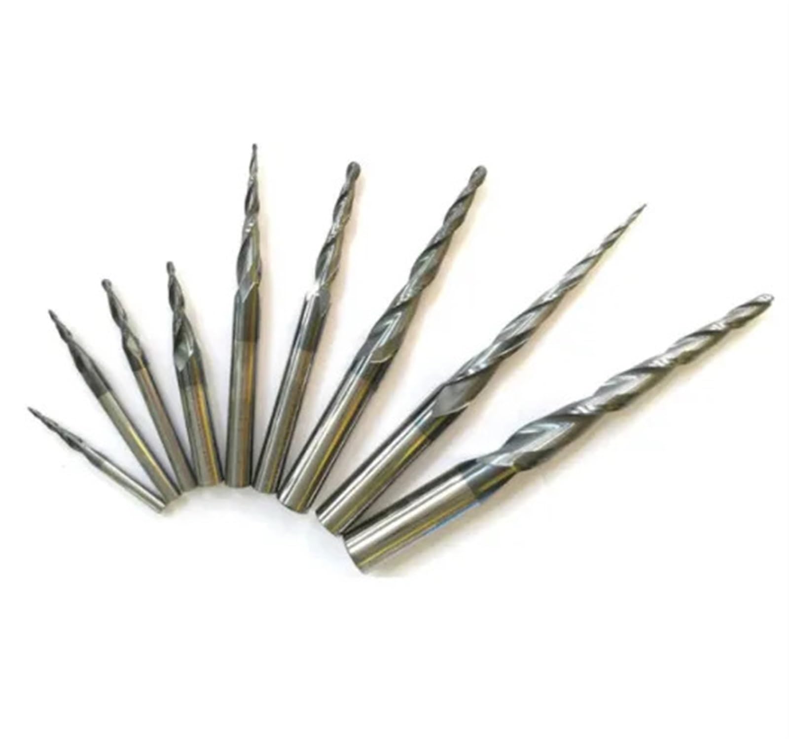 1 szt. 3.175mm 6mm 8mm trzpień z węglika spiralnego stożkowy frez trzpieniowy 2 ostrza frez trzpieniowy do obróbki drewna CNC 2D 3D rzeźba bity frez do drewna(R0.50xD8x60x100L)