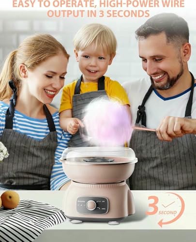 VYUJHNBG Zuckerbaumwolle-Maschine, Zuckerbaumwolle Für Kinder, Zuckerbaumwolle, Enthält Eine Tasche Mit Farbenfrohen Süßigkeiten, 10 Bambusstäbchen Und Eine Zuckerlöffel – Bild 3