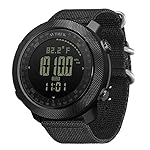 AVTREK Reloj táctico de Supervivencia para Hombres...: Resumen de las principales funciones: podómetro, calorías, temporizador de cuenta regresiva, metrónomo, medición de altitud, medición de presión atmosférica. Brújula, hora dual, 2 juegos de alarmas, formato de 12/24H, fecha/semana, timbre horario, re...