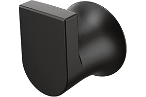 Genta LX Matte Black Modern Single Robe Hook for Kitchen or Bathroom by Moen