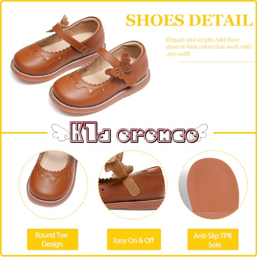 Image of Kiderence Toddler Girl Mary Jane School Uniform Dress Shoes Oxford Flats | Wide Toe Box Great Comfort for Student Shoe and Flower Girl Shoe for Wedding, Parties, Church