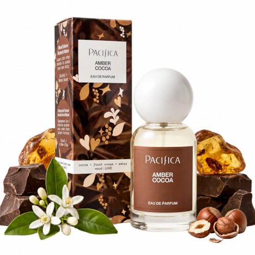 Pacifica Amber Cocoa Eau de Parfum – Warm Spiced Gourmand Perfume for Women with Cinnamon, Coffee,...