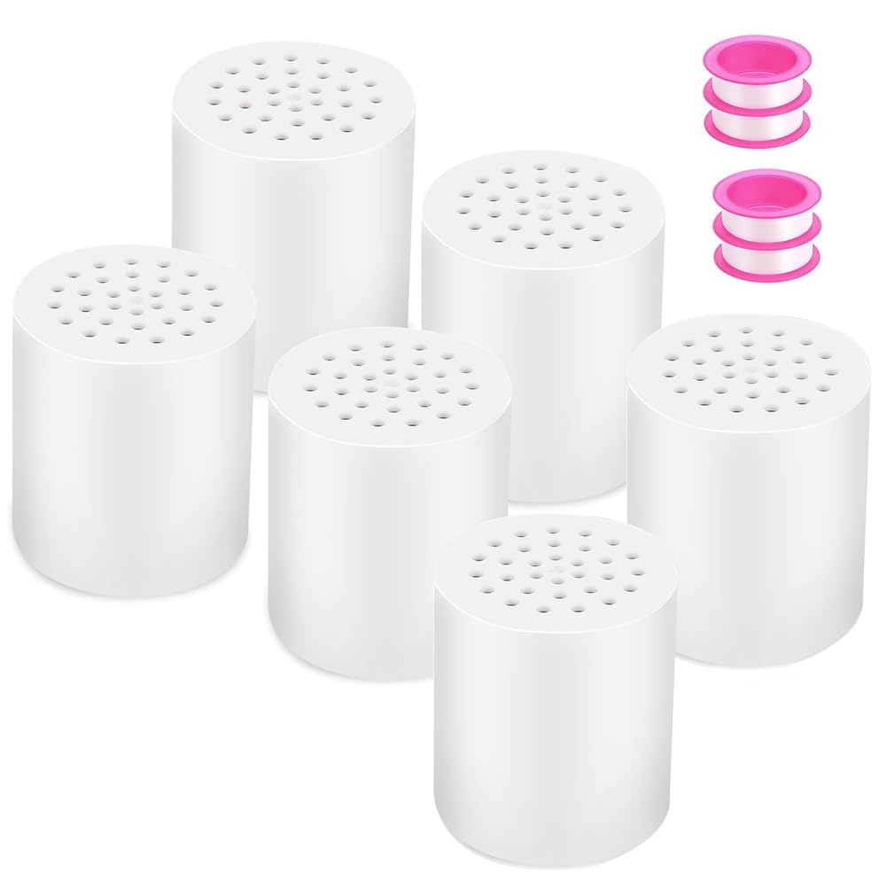 CTRLZS 20 Stage Shower Filter Replacement Cartridge, Shower Heads Filter Refill for Hard Water Purifier Remove Chlorine 6PACK
