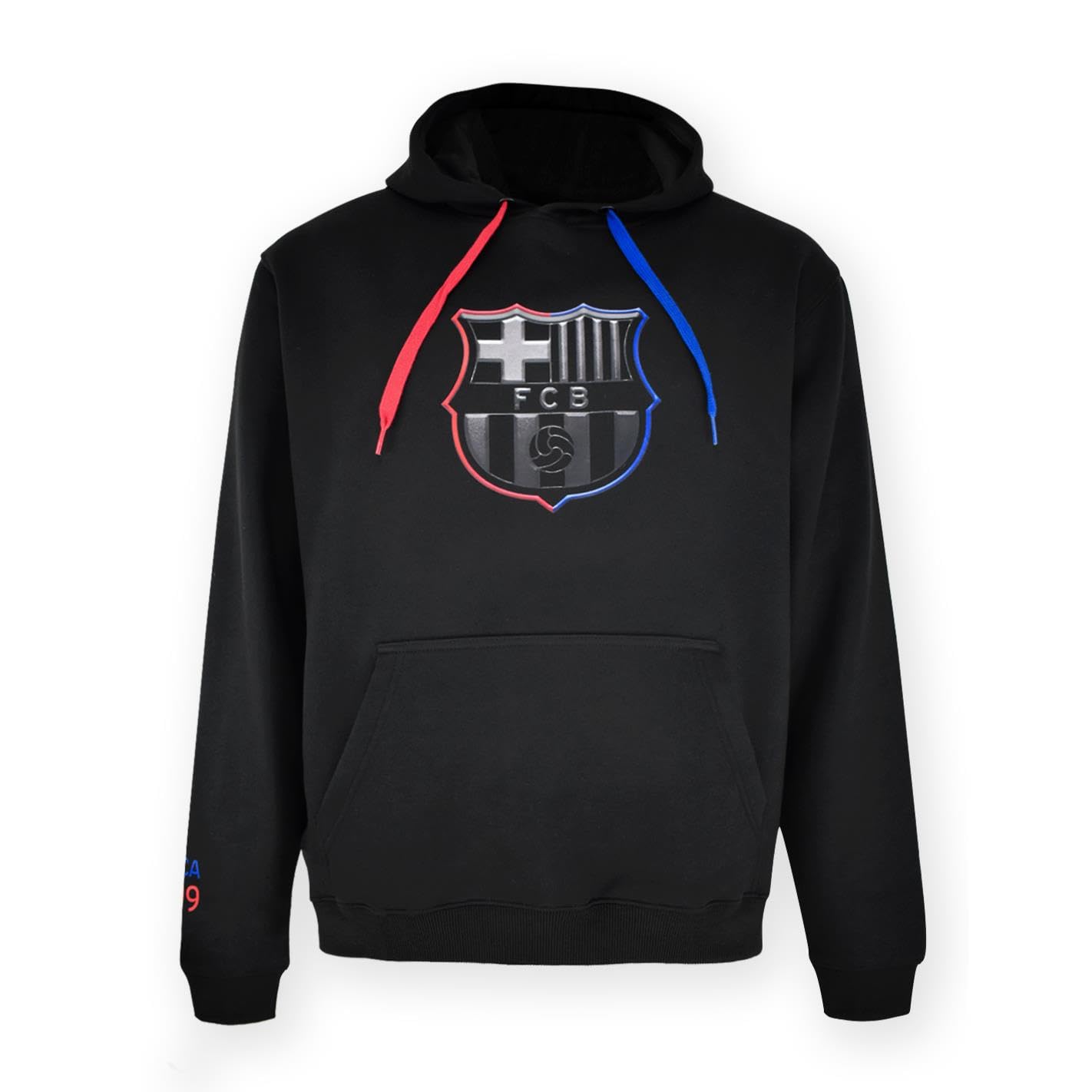 Fc Barcelona Unisex Black Barça E Licensed Hoodie - Size Xxl For Adults, S