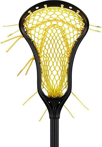 StringKing Women’s Complete Lacrosse Stick with Composite Shaft and Women's Type 4 Mesh (Black/Yellow)