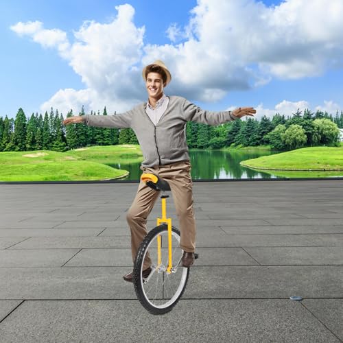 Image of Unicycle Adjustable Height Outdoor Unicycl One Wheel Bike with Aluminum Rlloy Rim, Mute Bearing for Novices Professionals Adults