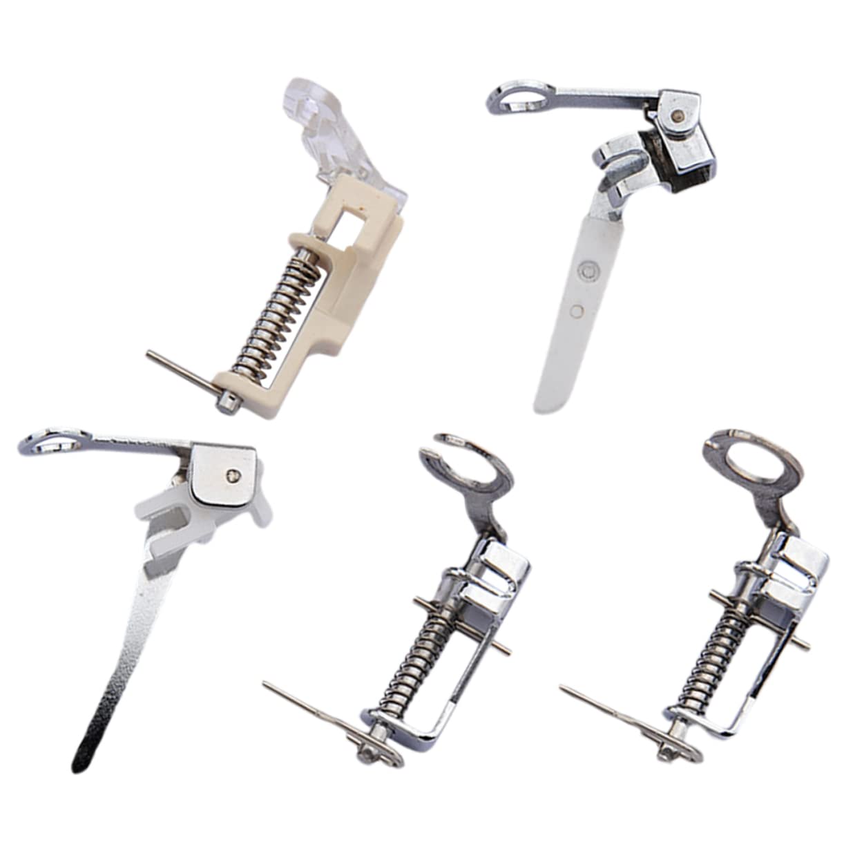 Artibetter 3 Set Piedino per Cucire Portatile Accessorio per Cucire Piedino per Orlare Arrotolato Piedino Universale per Punto Raso Piedini per Cucire Piedini per Macchina da 5 Pezzi * 3