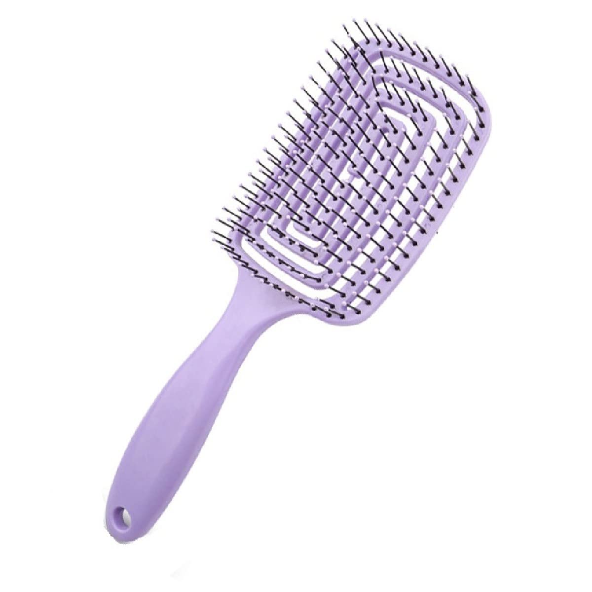 YANCI Hair Brush, Curved Vented Detangling Hair Brushes for Women Men Kids, Professional Vent Styling Brush for Wet Dry Curly Thick Straight Hair Fast Blow Drying Brush (Purple)