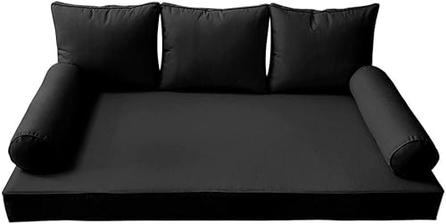 Style3 - 6 piezas de tubo para el aire libre, cojín de colchón de sofá cama, solo funda de sábana bajera, tamaño Queen AD109