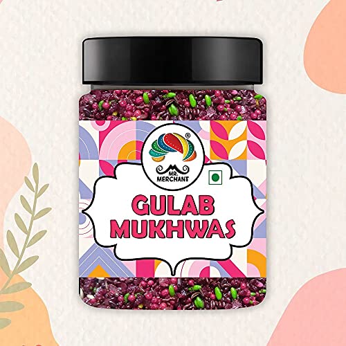 Image of Mr. Merchant Gulab Mukhwas, Traditional Mouth Freshener Mukhwas Mix (Pack of 1 (300g Jar Pack))