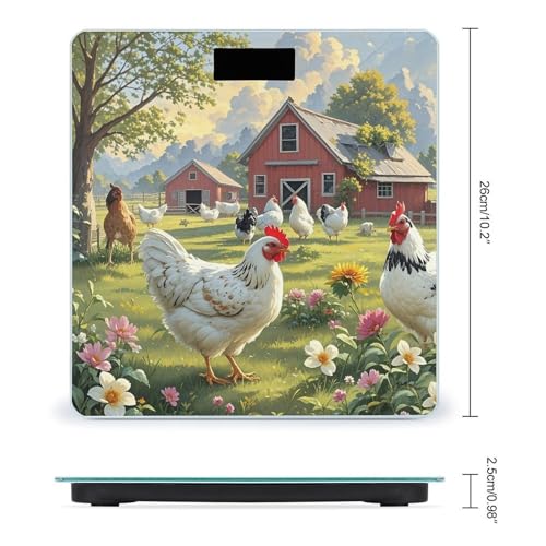 Báscula digital de vidrio templado Chickens and Farm miniatura 2