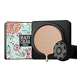 GL-Turelifes Mushroom Head Air Cushion Foundation CC Cream Sensación de agua Crema BB impecable Control de aceite hidratante, corrector natural ligero y alisador (Color natural)