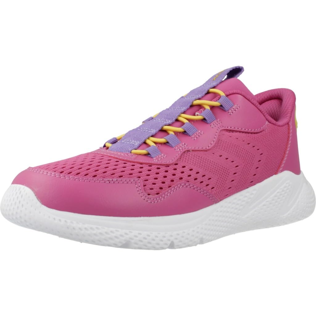 Geox J SPRINTYE Fast in G Sneaker, DK Fuchsia/Violet, 12.5 UK
